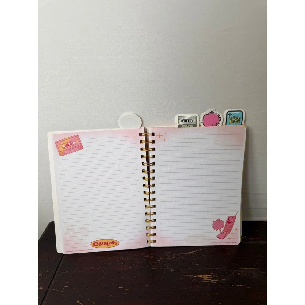 Y2K Clueless Notebook Spiral Journal 90s Graphic Pink One Size